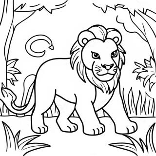 Majestic Lion In The Jungle Coloring Page 45933-36817