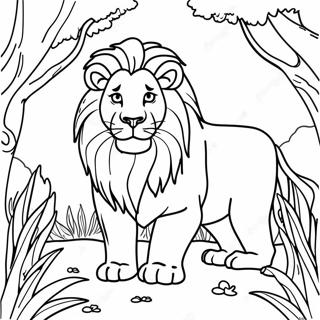 Majestic Lion In The Jungle Coloring Page 45933-36818