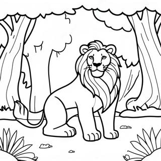 Majestic Lion In The Jungle Coloring Page 45933-36819