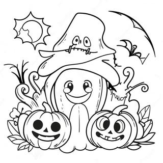 Halloween Doodle Art Coloring Pages