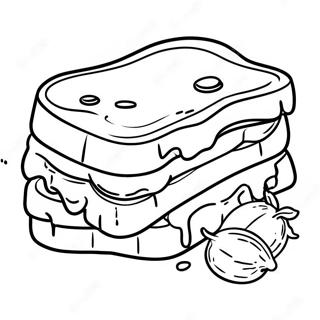 Peanut Butter And Jelly Sandwich Coloring Page 45952-36840