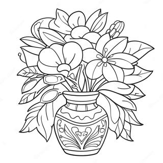 Elegant Flower Vase Coloring Page 45963-36842