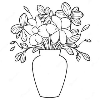 Elegant Flower Vase Coloring Page 45963-36843