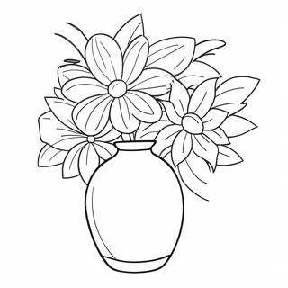 Elegant Flower Vase Coloring Page 45963-36844