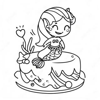 Mermaid Cake With Colorful Sprinkles Coloring Page 45992-36863