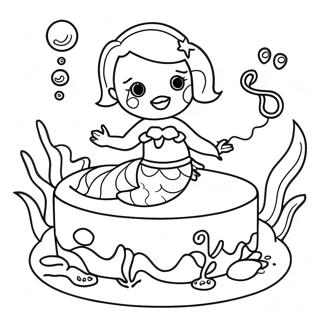 Underwater Mermaid Cake Party Coloring Page 45993-36870