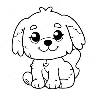 Cute Cavapoo Playing With Ball Coloring Page 46003-36881