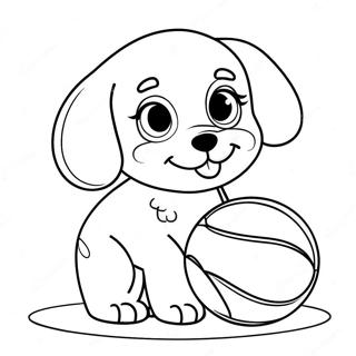 Cute Cavapoo Playing With Ball Coloring Page 46003-36882