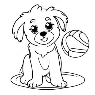 Cute Cavapoo Playing With Ball Coloring Page 46003-36884