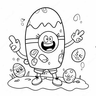 Cheerful Spongebob With Easter Eggs Coloring Page 46013-36887