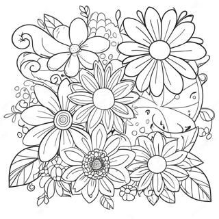 Colorful Flower Parts Coloring Page 46043-36910