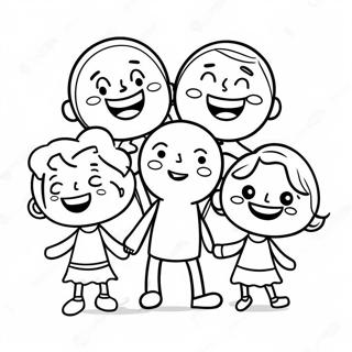 Happy Stickman Family Coloring Page 46073-36926