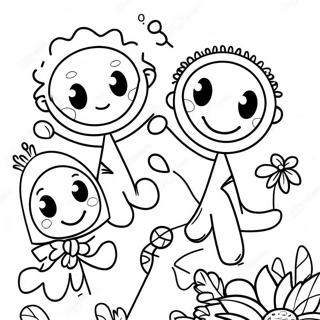 Happy Stickman Family Coloring Page 46073-36927