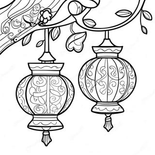 Tangled Lanterns Coloring Pages