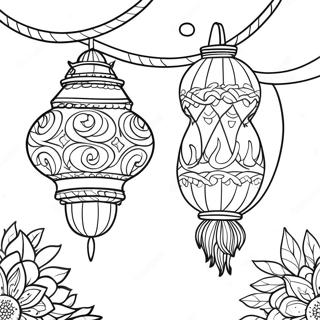 Tangled Lanterns Coloring Pages