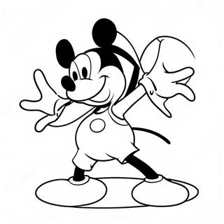 Happy Mickey Mouse In Colorful Shorts Coloring Page 46143-36981