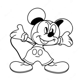 Happy Mickey Mouse In Colorful Shorts Coloring Page 46143-36982