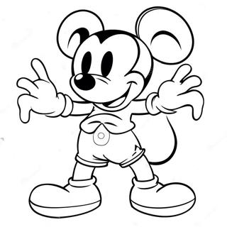 Happy Mickey Mouse In Colorful Shorts Coloring Page 46143-36983