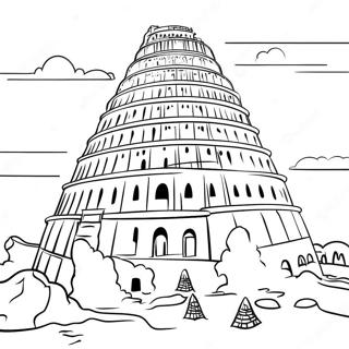 Detailed Tower Of Babel Coloring Page 46153-36993