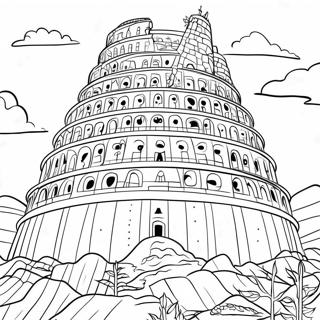 Detailed Tower Of Babel Coloring Page 46153-36994