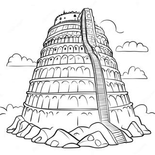 Detailed Tower Of Babel Coloring Page 46153-36996