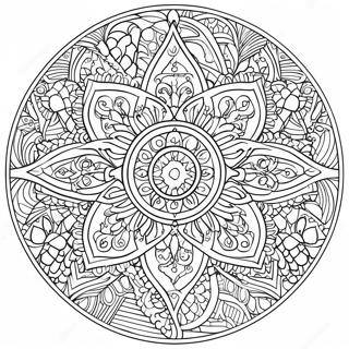 Easy Islamic Art Mandala Coloring Page 46172-37002