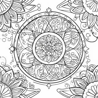 Easy Islamic Art Mandala Coloring Page 46172-37003