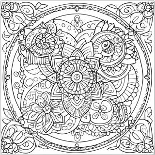 Easy Islamic Art Mandala Coloring Page 46172-37004