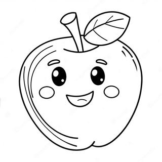 Cute Smiling Apple Character Coloring Page 46193-37025