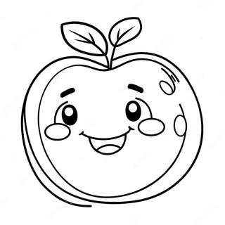 Cute Smiling Apple Character Coloring Page 46193-37026