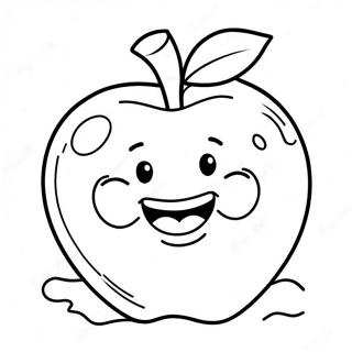 Cute Smiling Apple Character Coloring Page 46193-37027