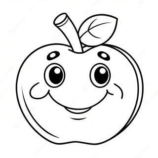 Cute Smiling Apple Character Coloring Page 46193-37028