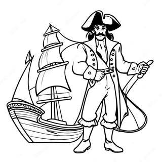 Captain Hook With Pirate Ship Coloring Page 46203-37033