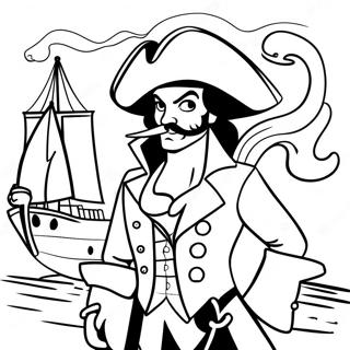 Captain Hook With Pirate Ship Coloring Page 46203-37034