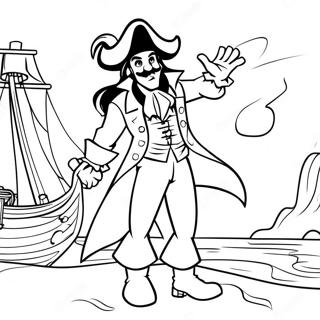 Captain Hook With Pirate Ship Coloring Page 46203-37035