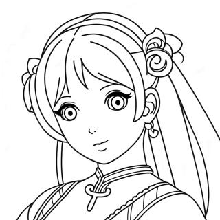 Anime Beauty Coloring Page 46262-37082