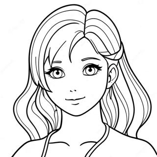 Anime Beauty Coloring Page 46262-37084