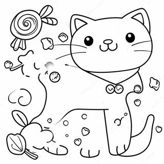 Candy Cat Coloring Pages