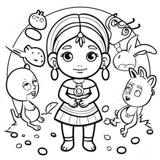 Maya And The Three Coloring Pages