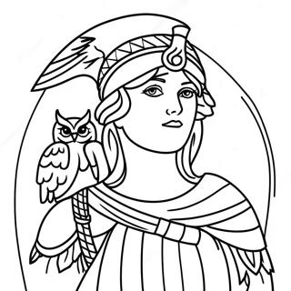 Athena With Owl Coloring Page 46303-37109