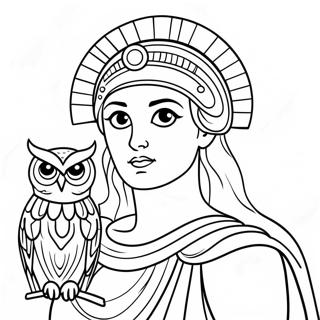 Athena With Owl Coloring Page 46303-37110