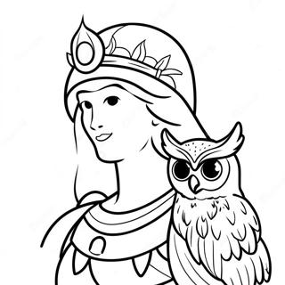 Athena With Owl Coloring Page 46303-37111