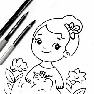 Cute Mother S Day Card Coloring Page 4632-3878