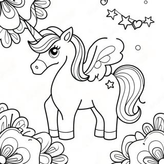 Happy Birthday Unicorn Coloring Page 46342-37139