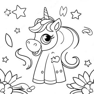 Sparkling Unicorn Birthday Party Coloring Page 46343-37150