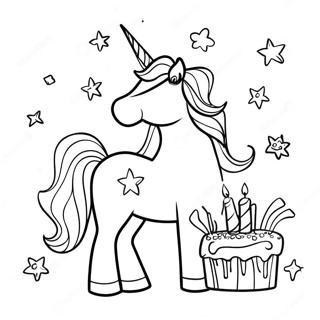 Sparkling Unicorn Birthday Party Coloring Page 46343-37151