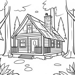 Cozy Cabin In The Woods Coloring Page 46352-37146