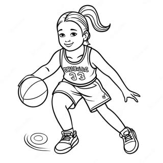 Girl Basketball Player Dribbling Coloring Page 46362-37158