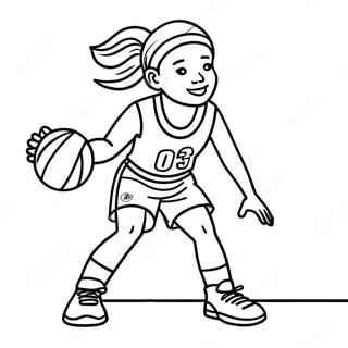 Girl Basketball Player Dribbling Coloring Page 46362-37160