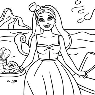 Malibu Barbie Beach Party Coloring Page 46373-37165